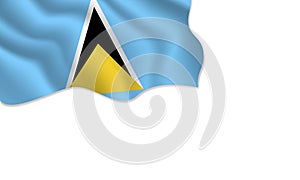 Saint Lucia flag waving illustration with copy space on isolated background