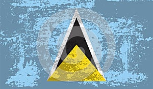 Saint Lucia grunge flag. Vector illustration