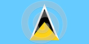 Saint Lucia national flag. Vector illustration. Castries