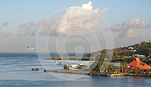 Saint Lucia tropical island - Castries harbor and airport photo