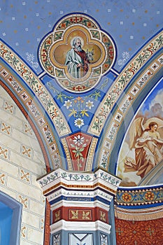 Saint Luke the Evangelist, fresco in the church of Helena in Zabok, Croatia