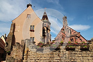 saint-léon-pfalz castle and saint-léon-IX chapel - eguisheim - france