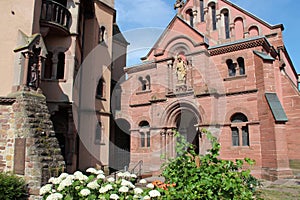 saint-léon-pfalz castle and saint-léon-IX chapel - eguisheim - france