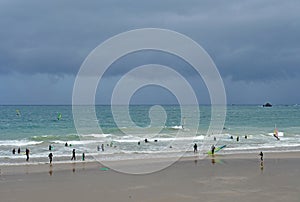 Saint Malo France - july 30 2023 : Sillon beach photo