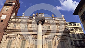 Saint Mark lion in Piazza delle Erbe in Verona  