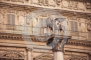 Saint Mark lion in Piazza delle Erbe in Verona 3
