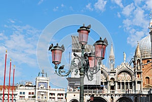 The San Marco Basilica is the famous and very beautifully decorated church on Saint Mark\'s Square in Venice. photo