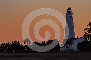 Saint Mark`s Lighthouse at Sunset