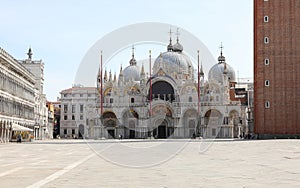 Saint Mark Square also called Piazza San Marco in Venice with ve