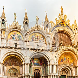 Saint Mark's Basilica in San Marco square. Venice, Italy.