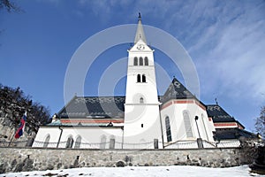 Saint Martin Church at Lake Bled, Slovenia.