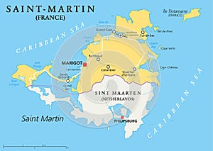 Saint-Martin Country Political Map photo