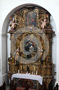 Saint Mary altar in the church of Saint Leonard of Noblac in Kotari, Croatia