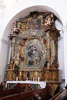 Saint Mary altar in the church of Saint Leonard of Noblac in Kotari, Croatia