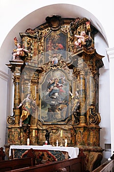 Saint Mary altar in the church of Saint Leonard of Noblac in Kotari, Croatia