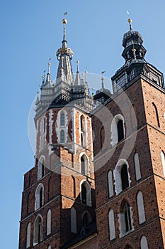 Saint Mary Church at main Market Square in Krakow, Poland