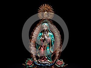 Saint Mary of Guadalupe (Virgen de Guadalupe) in honor of the celebration of the Mexican holiday of December 12 photo