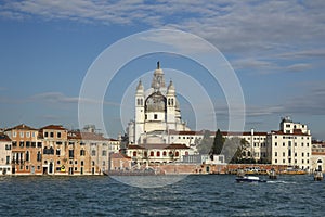 Saint Mary of Health church at Punta della Dogana in Venice, Ita