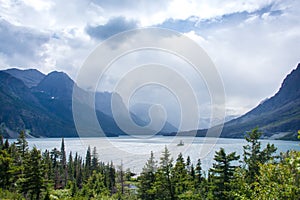 Saint Mary Lake on Going-To-The-Sun Road, Glacier National Park photo