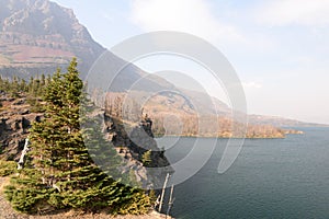 Saint Mary Lake trail in Glacier National Park USA