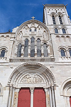 saint mary magdalene basilica west facade in vezelay