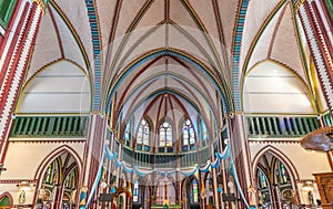 Saint Mary`s Catholic Cathedral of red brick Construction between 1895 and 1899 on Bo Aung Kyaw Street in Botahtaung Township,