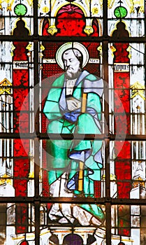 Saint Matthias holding an Axe - Stained Glass