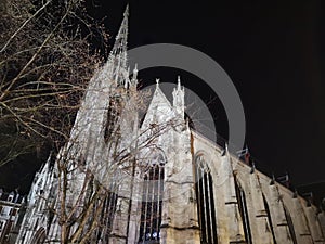 Saint Maurice Catholic Church at night