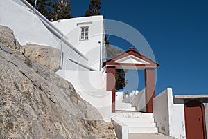 Saint Mercurius monastery in Nimburio, Symi island, Greece.