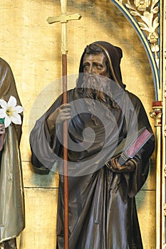 Saint Methodius, a statue on a high altar in the church of Saint Joseph in Slatina, Croatia