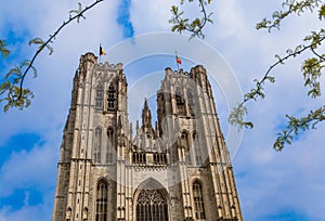 Saint Michael and Gudula cathedral in Brussels Belgium photo