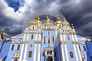 Saint Michael Monastery Cathedral Spires Kiev Ukraine