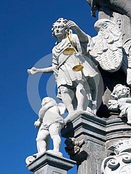 Saint Michael on pillar in Banska Stiavnica