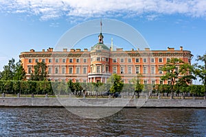 Saint Michael`s Castle Mikhailovsky Castle or Engineers` Castle along Fontanka river, St. Petersburg, Russia