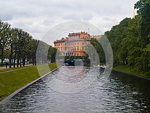 Saint Michael`s Castle Mikhailovsky Castle or the Engineers` Castle. St. Petersburg, Russia