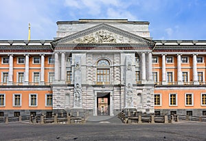 Saint Michael`s castle Mikhailovsky or Engineers` castle in St. Petersburg, Russia