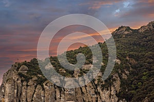 Saint Michaels Cross in Montserrat, Barcelona, Spain