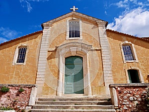 Saint-Michel church in beautiful Roussillon village, Provence, France.