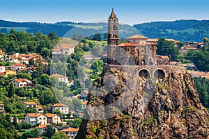 Saint Michel d`Aiguilhe Chapel in Le Puy en Velay, France