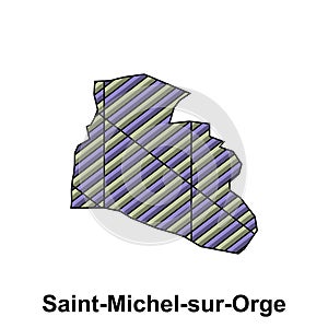 Saint Michel sur Orge City Map of France Country, abstract geometric map with color creative design template photo