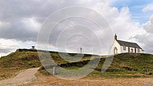 Saint-Michel tumulus and Chapel of Saint-Michel near Carnac in Brittany