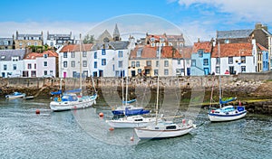 Saint Monans harbour in a summer afternoon, Fife, Scotland.