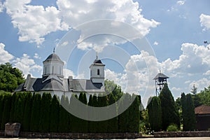 Saint mosaic in Orthodox monastery in Serbian national park Frushka Gora