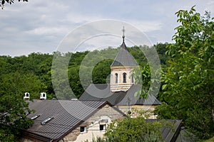 Saint mosaic in Orthodox monastery in Serbian national park Frushka Gora