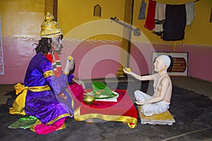 Saint Namdev offering Prasad to Lord Vithoba photo
