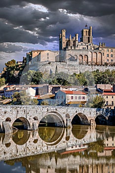 Saint Nazaire Cathedral overlooks the city of Beziers, south of France