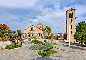 Saint Nektarios Church and Belfry in Faliraki, Rhodes island, Greece