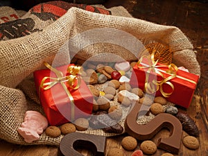 Saint Nicholas bag with gifts photo