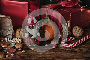 Saint Nicholas chocolate with gifts