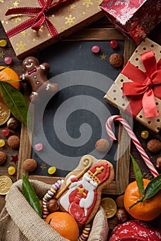 Saint Nicholas cookies background